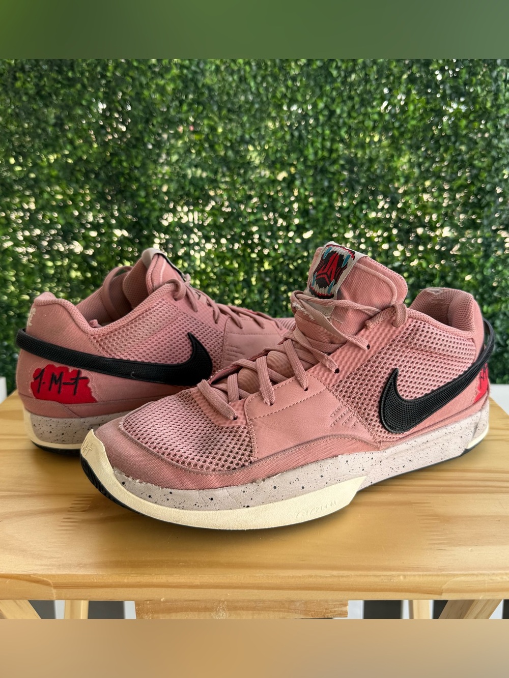 Nike Ja 1 Red Stardust Men’s Size 13 Pink Black Basketball Shoes FV1286-600